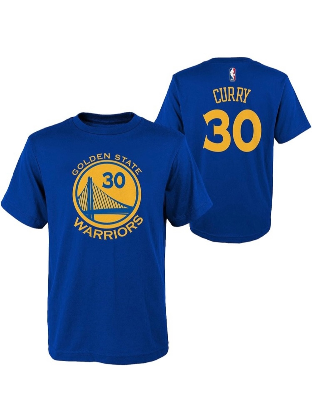 Golden State Warriors Kids Youth T-Shirt Blue Basketball NBA - Size Large